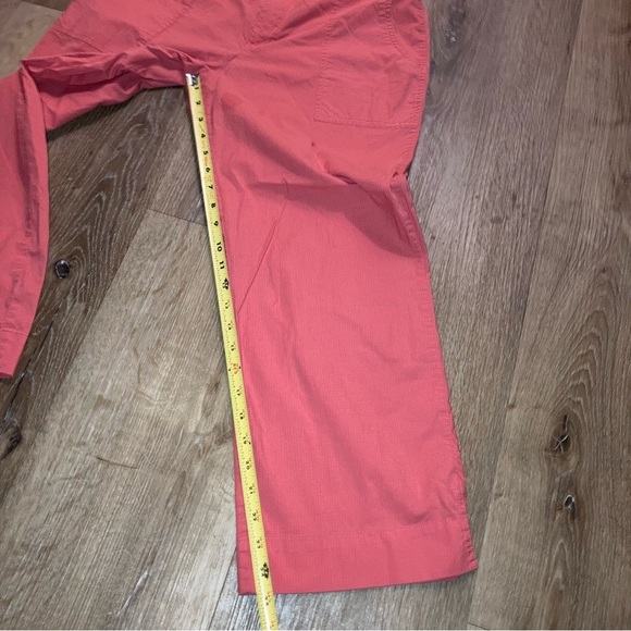 Chico's Women Size 1 (8) Cotton Crop Coral Orange Pant Lightweight |Beach Boho - Picture 10 of 15